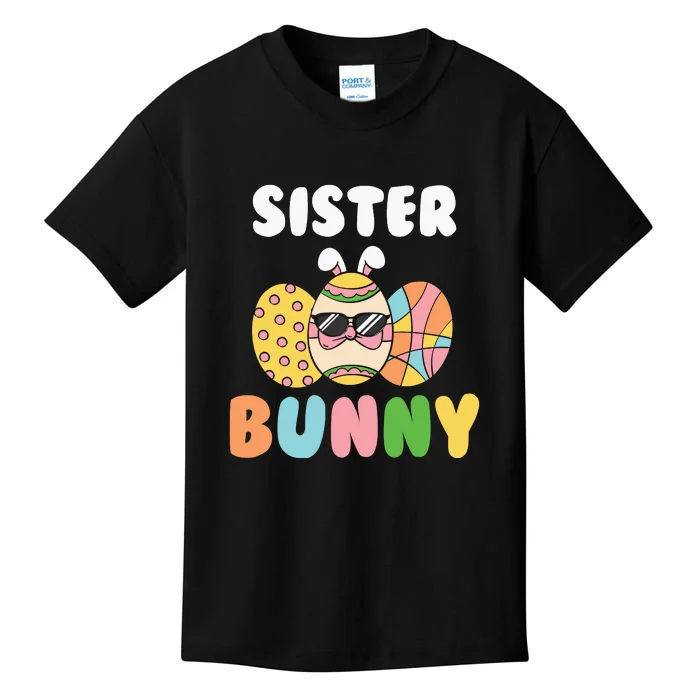 Easter Egg Sister Bunny Matching Family Easter Day Gift Kids T-Shirt