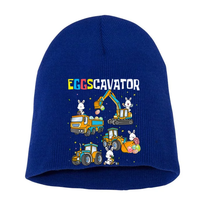 Eggscavator Easter S Construction Trucks Short Acrylic Beanie