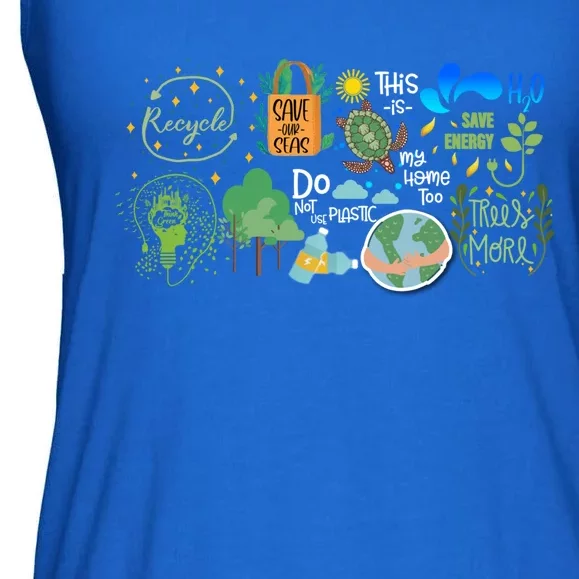 Eco Energy Save The Planet Climate Change Earth Day Gift Ladies Essential Flowy Tank