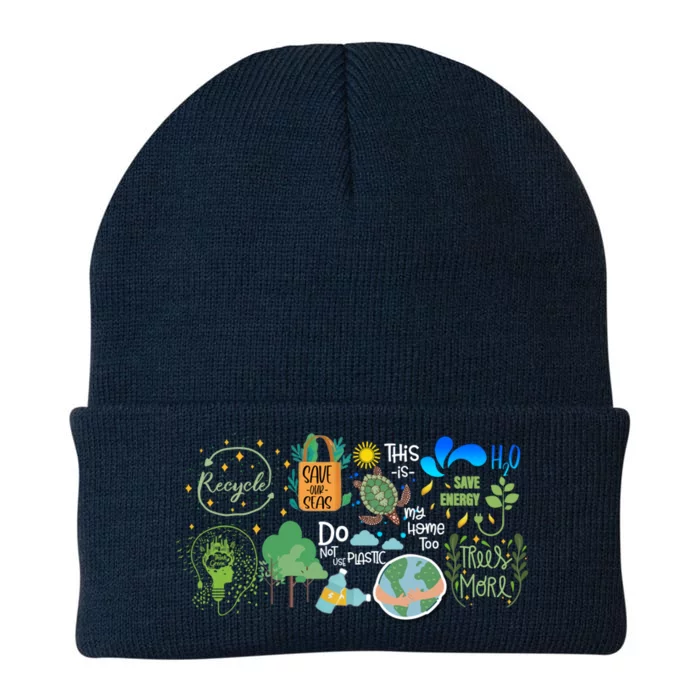 Eco Energy Save The Planet Climate Change Earth Day Gift Knit Cap Winter Beanie