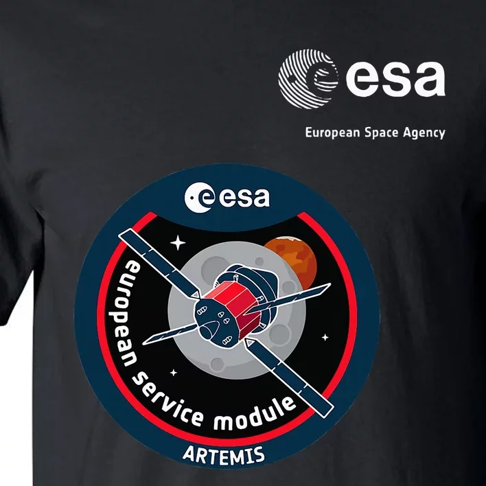 Esa European Space Agency Mission Esm Artemis Patch Tall T-Shirt