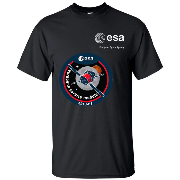 Esa European Space Agency Mission Esm Artemis Patch Tall T-Shirt