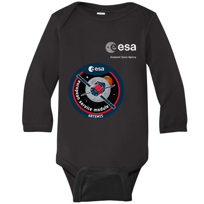 Esa European Space Agency Mission Esm Artemis Patch Baby Long Sleeve Bodysuit