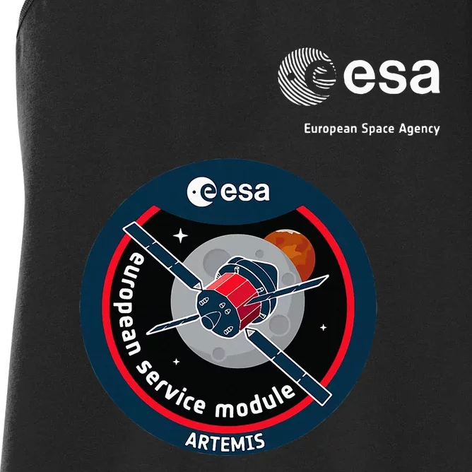 Esa European Space Agency Mission Esm Artemis Patch Women's Racerback Tank