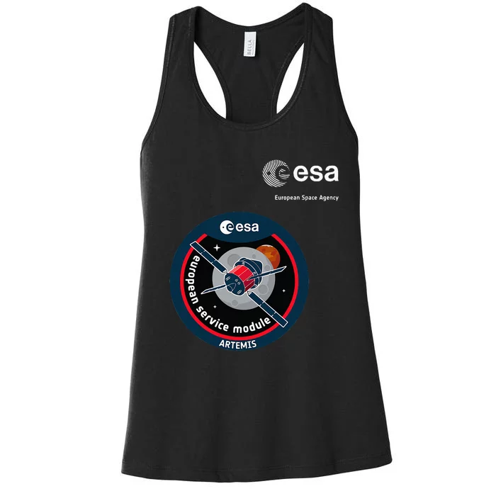 Esa European Space Agency Mission Esm Artemis Patch Women's Racerback Tank