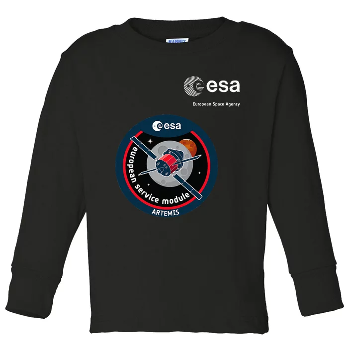 Esa European Space Agency Mission Esm Artemis Patch Toddler Long Sleeve Shirt