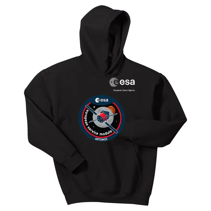 Esa European Space Agency Mission Esm Artemis Patch Kids Hoodie