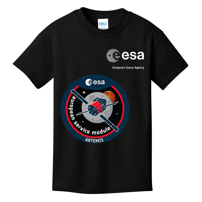 Esa European Space Agency Mission Esm Artemis Patch Kids T-Shirt