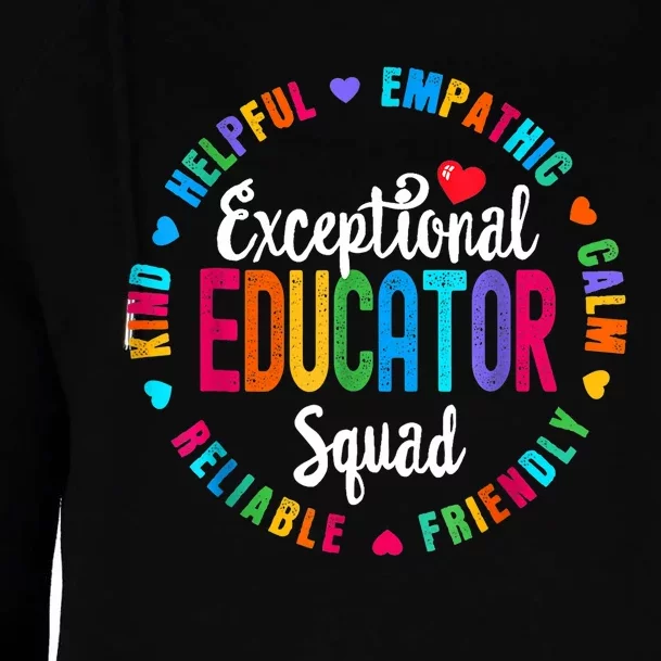 Exceptional Educator Squad Special Education Teacher Autism Womens Funnel Neck Pullover Hood