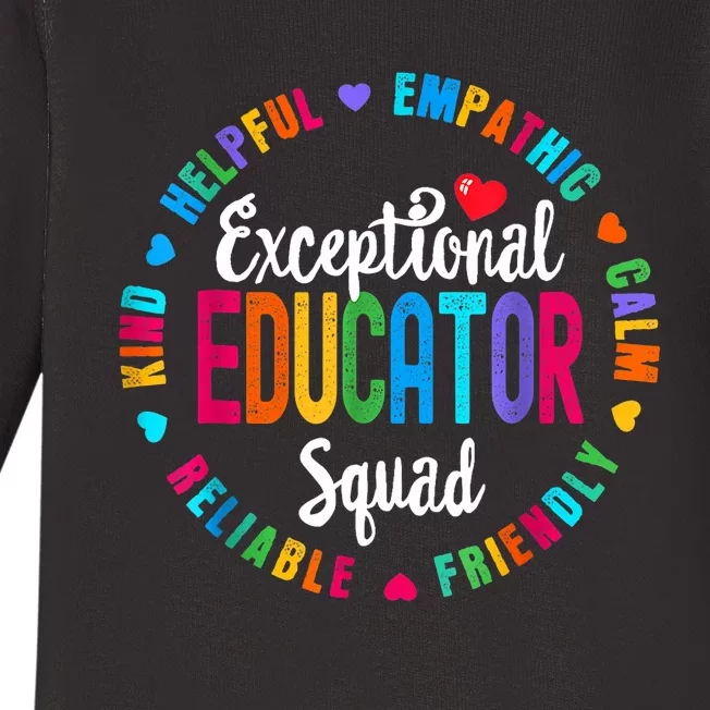 Exceptional Educator Squad Special Education Teacher Autism Baby Long Sleeve Bodysuit