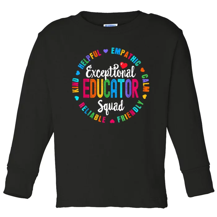 Exceptional Educator Squad Special Education Teacher Autism Toddler Long Sleeve Shirt