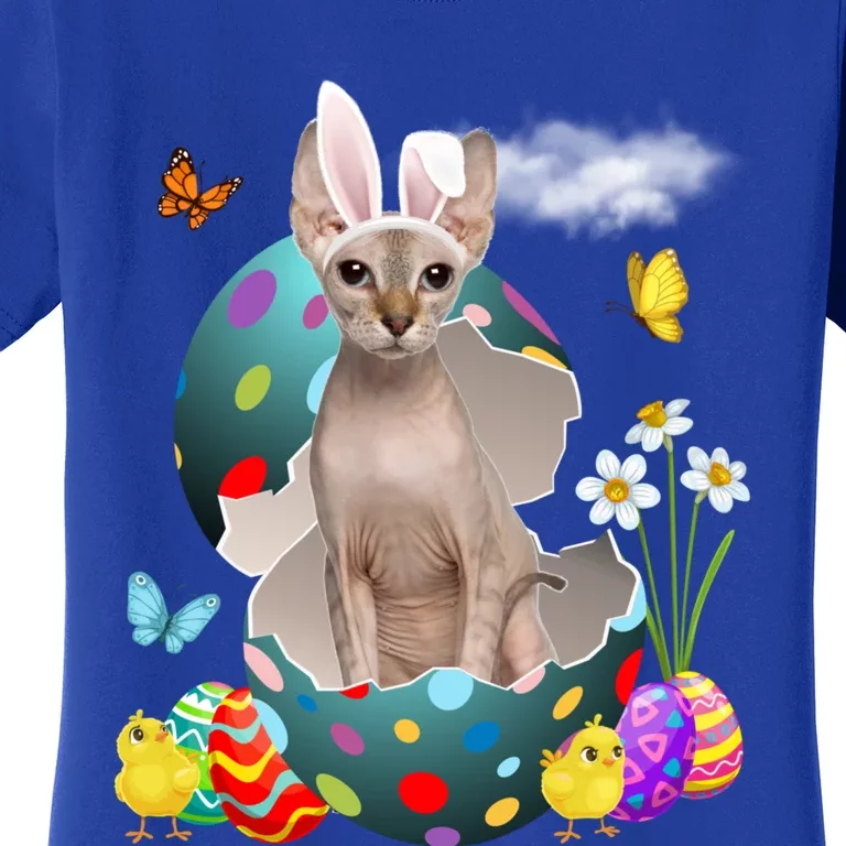 Easter Eggs Sphynx Bunny Cat Funny Gift Cat Dad Cat Mom Funny Gift Women's T-Shirt