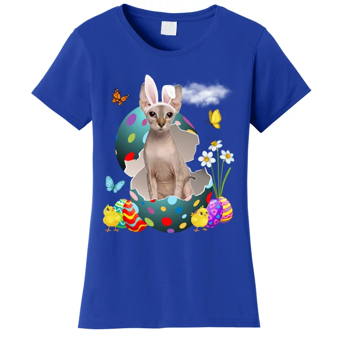 Easter Eggs Sphynx Bunny Cat Funny Gift Cat Dad Cat Mom Funny Gift Women's T-Shirt