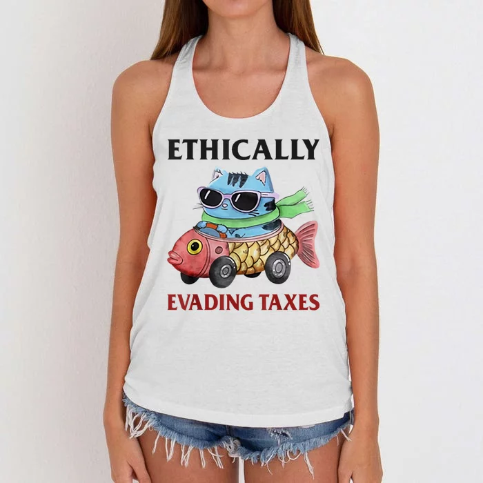 Ethically Evading Taxes Women's Knotted Racerback Tank