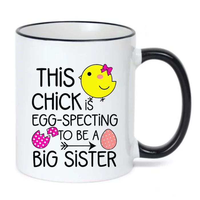 Easter Eggspecting To Be A Big Sister Announcement Black Color Changing Mug