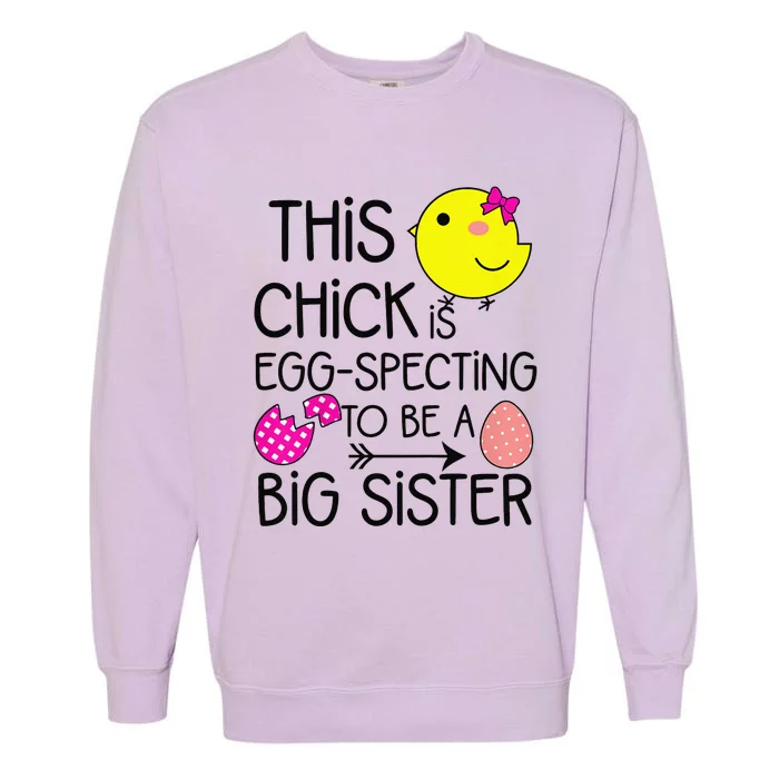 Easter Eggspecting To Be A Big Sister Announcement Garment-Dyed Sweatshirt