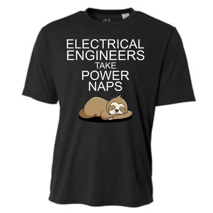 Electrical Engineers Take Power Naps Funny Sloth Cooling Performance Crew T-Shirt