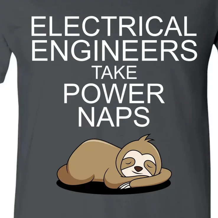 Electrical Engineers Take Power Naps Funny Sloth V-Neck T-Shirt