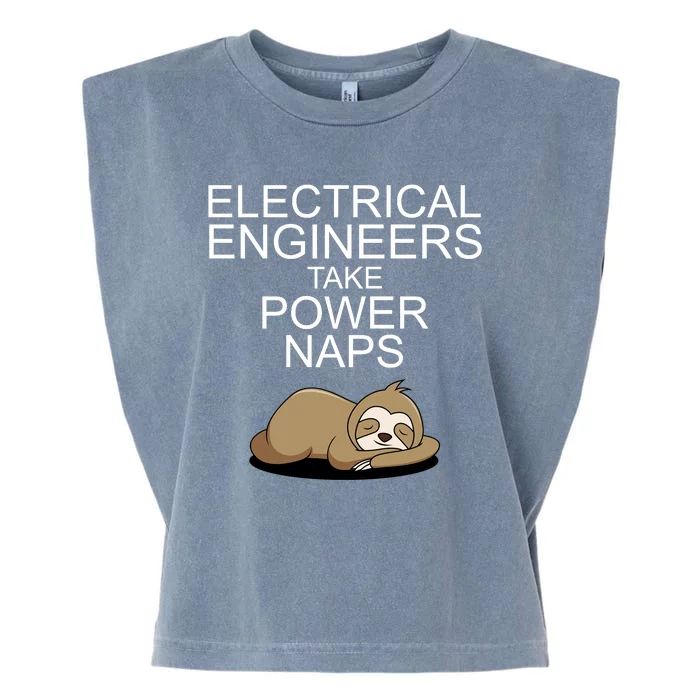 Electrical Engineers Take Power Naps Funny Sloth Garment-Dyed Women's Muscle Tee