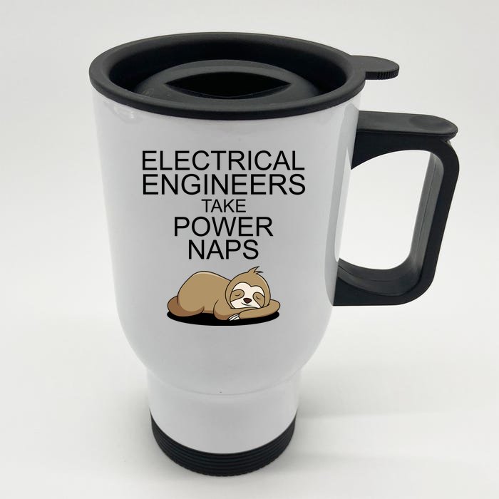 Electrical Engineers Take Power Naps Funny Sloth Front & Back Stainless Steel Travel Mug