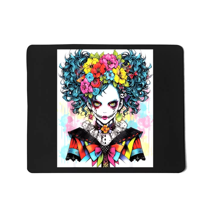 Elegant Edge: Vibrant Rebellious Design With Floral Accents Mousepad