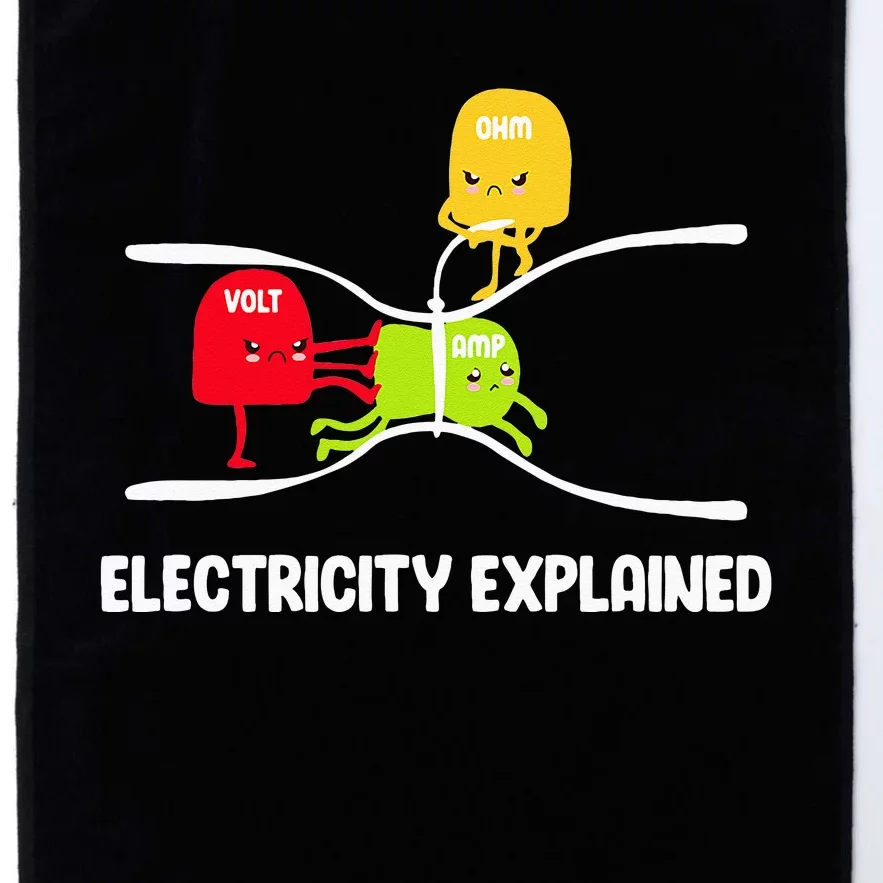 Electricity Explained Volt Ohm Amp Funny Electrician Platinum Collection Golf Towel