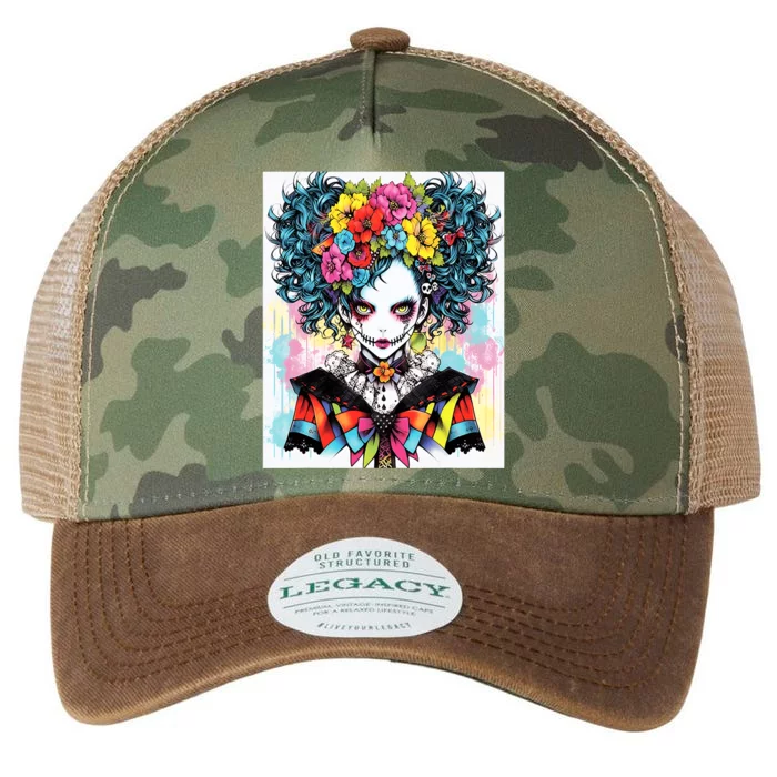 Elegant Edge: Vibrant Rebellious Design With Floral Accents Legacy Tie Dye Trucker Hat