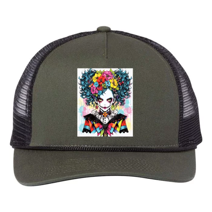 Elegant Edge: Vibrant Rebellious Design With Floral Accents Retro Rope Trucker Hat Cap