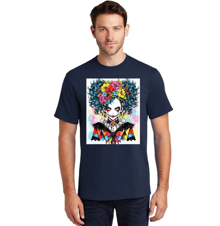 Elegant Edge: Vibrant Rebellious Design With Floral Accents Tall T-Shirt