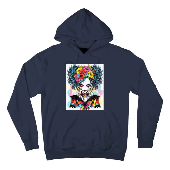 Elegant Edge: Vibrant Rebellious Design With Floral Accents Tall Hoodie