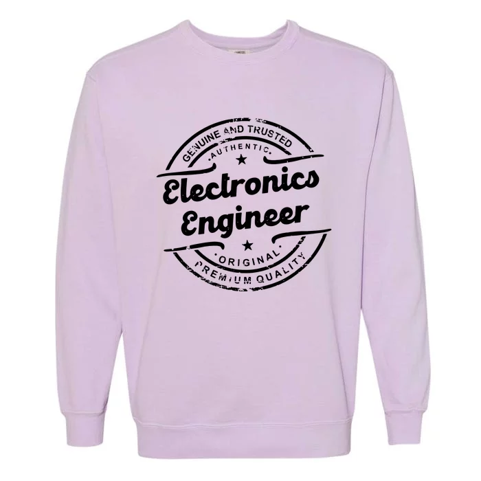 Electronics Engineer Vintage Stamp Retro Garment-Dyed Sweatshirt