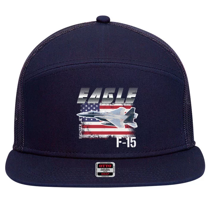 Eagle F 15 Aircraft 7 Panel Mesh Trucker Snapback Hat