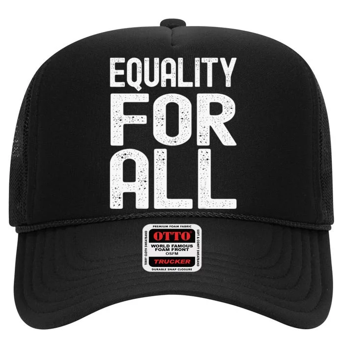 Equality For All Black History Month  Pride High Crown Mesh Trucker Hat