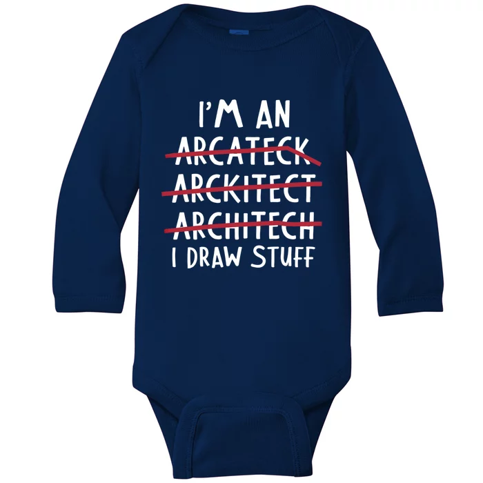 Engineer Funny Arcitect Dad Humor Cool Gift Baby Long Sleeve Bodysuit