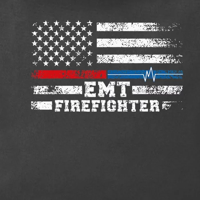 Emt Firefighter American Flag Proud Firefighter Emt Zip Tote Bag