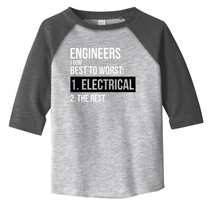 Engineers From Best To Worst Electrical Engineering Toddler Fine Jersey T-Shirt