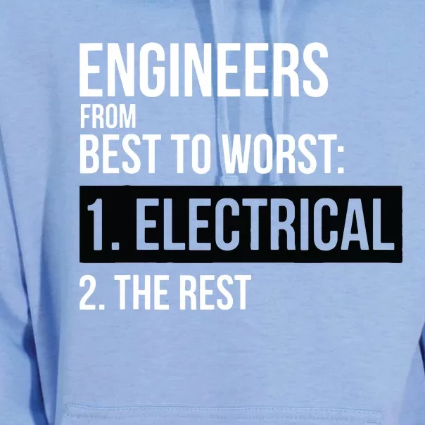 Engineers From Best To Worst Electrical Engineering Unisex Surf Hoodie