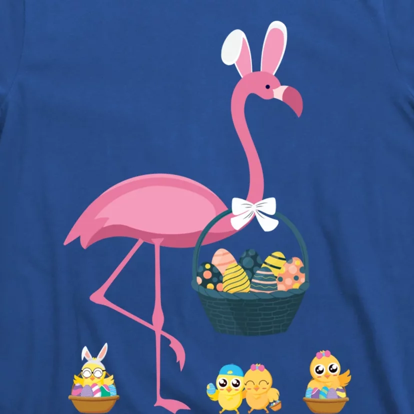 Easter Flamingo Basket Stuffer Rabbit Wading Bird Design Gift T-Shirt