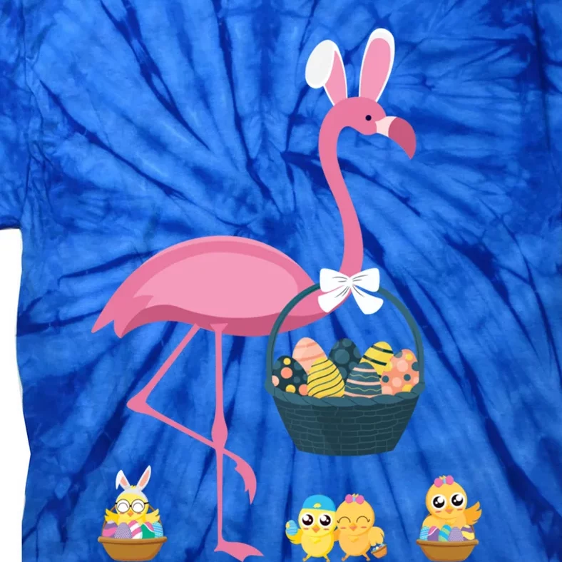 Easter Flamingo Basket Stuffer Rabbit Wading Bird Design Gift Tie-Dye T-Shirt