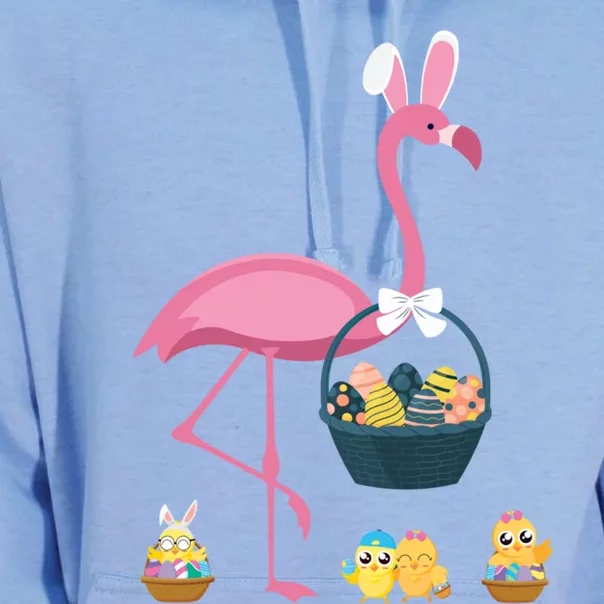 Easter Flamingo Basket Stuffer Rabbit Wading Bird Design Gift Unisex Surf Hoodie