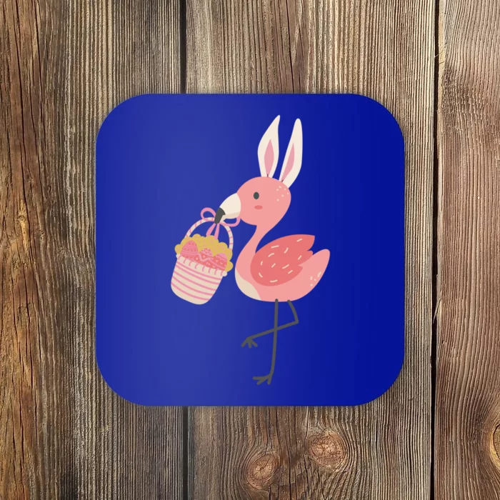 Easter Flamingo Bunny Ears Cute Easter Basket Adults Cool Gift Coaster