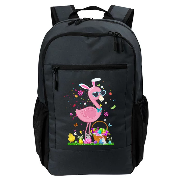 Easter Flamingo Bunny Ears With Easter Basket 2021 Gift Daily Commute Backpack