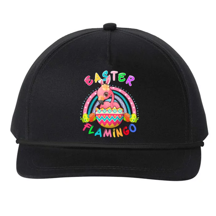 Easter Flamingo Bunny Flamingo Inside Chocolate Easter Eggs Great Gift Snapback Five-Panel Rope Hat