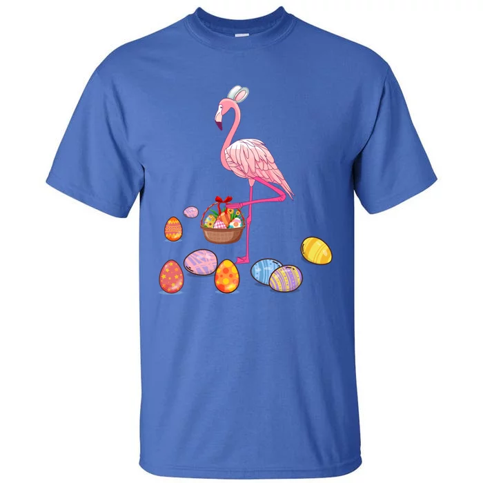 Easter Flamingo Bunny Lovers Egg Basket Funny Easter Gift Tall T-Shirt