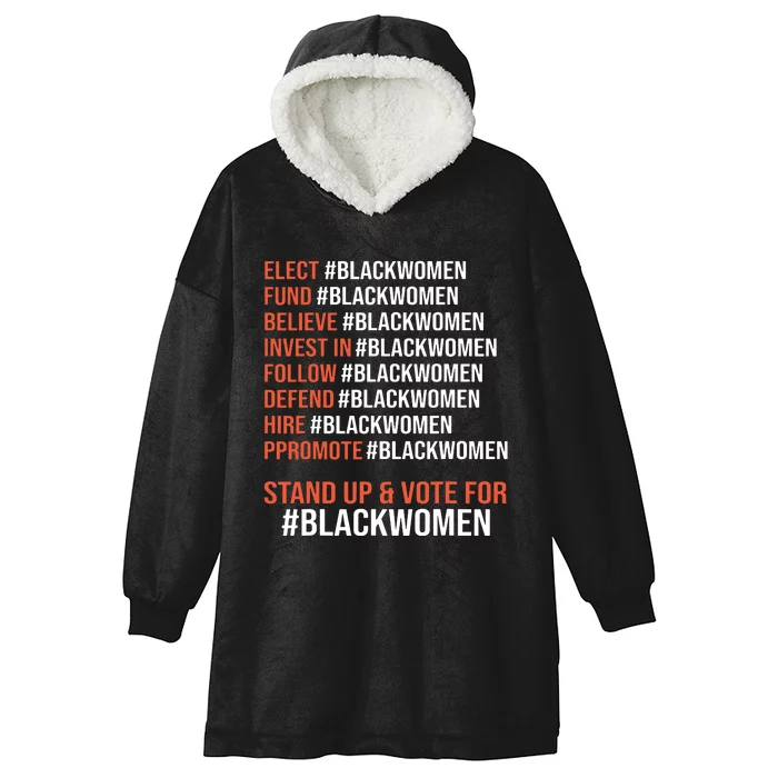 Elect Fund Believe Invest In Follow Defend Black Women Hooded Wearable Blanket