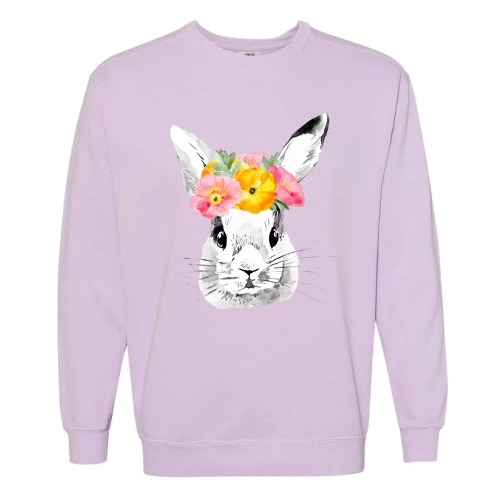 Easter Female Bunny Holiday Garment-Dyed Sweatshirt