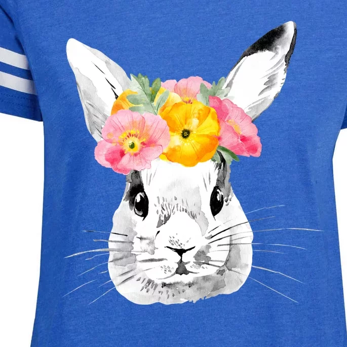 Easter Female Bunny Holiday Enza Ladies Jersey Football T-Shirt