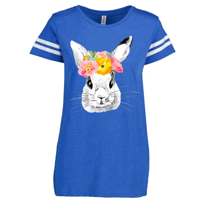 Easter Female Bunny Holiday Enza Ladies Jersey Football T-Shirt