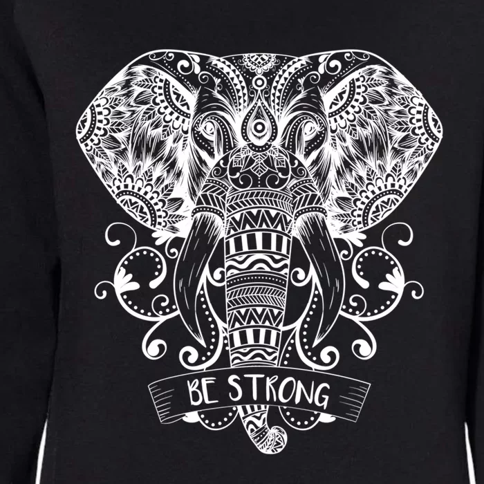 Elephant Face Be Strong Energy Dala And Yoga Meditation Gift Womens California Wash Sweatshirt