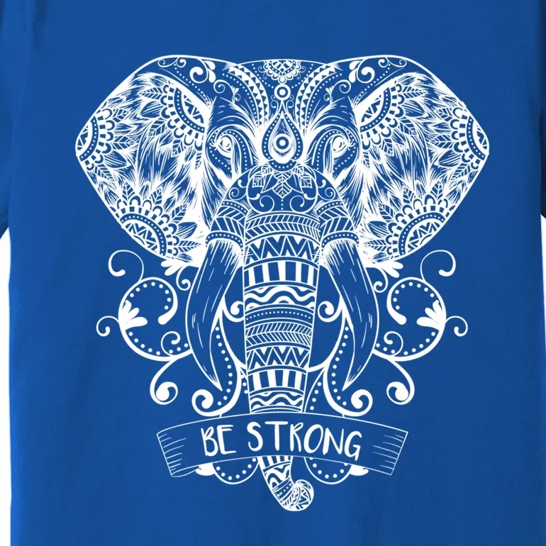 Elephant Face Be Strong Energy Dala And Yoga Meditation Cute Gift Premium T-Shirt